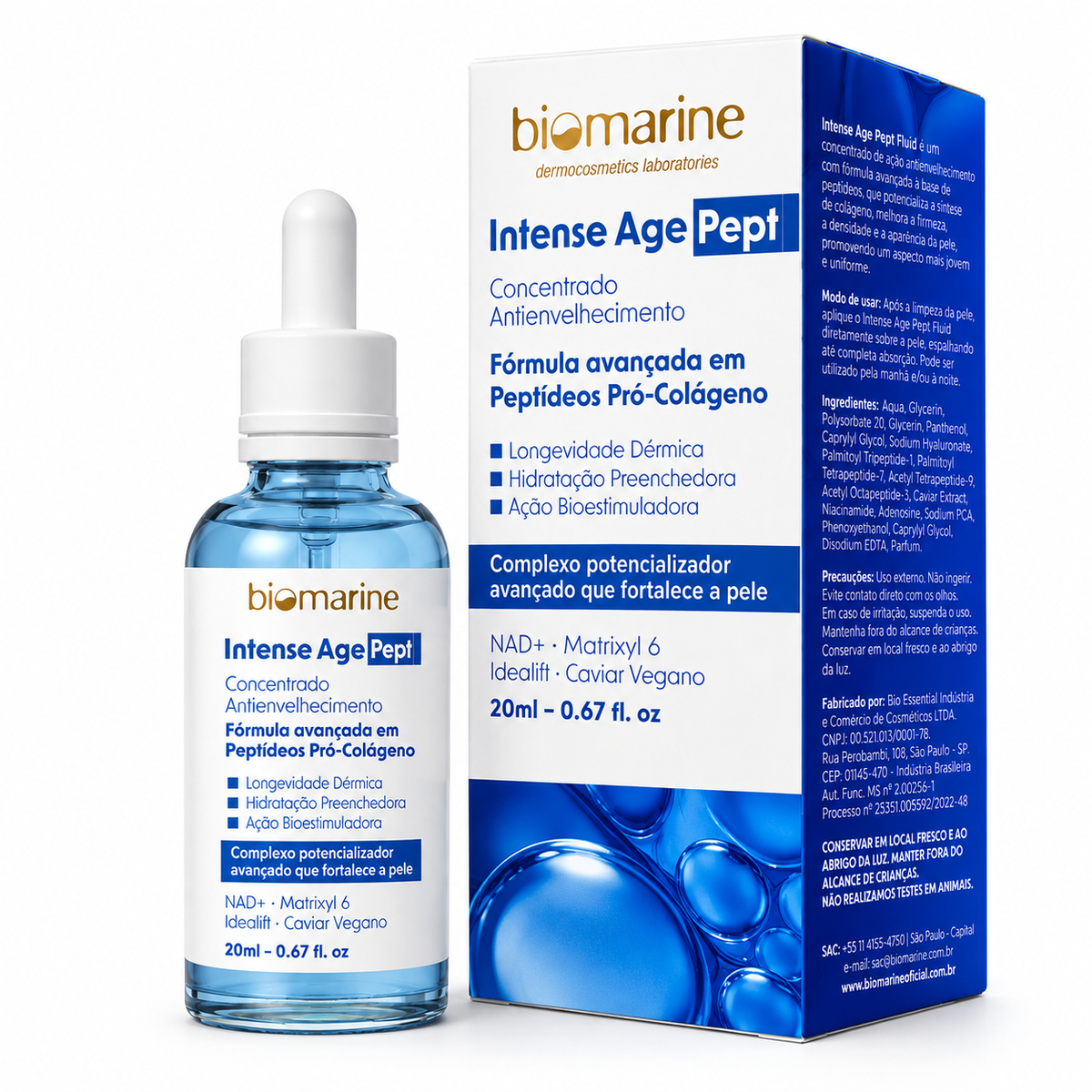 Intense Age Fluid Anti-Idade com Peptídeos Pró-Colágeno e NAD+ 20ml