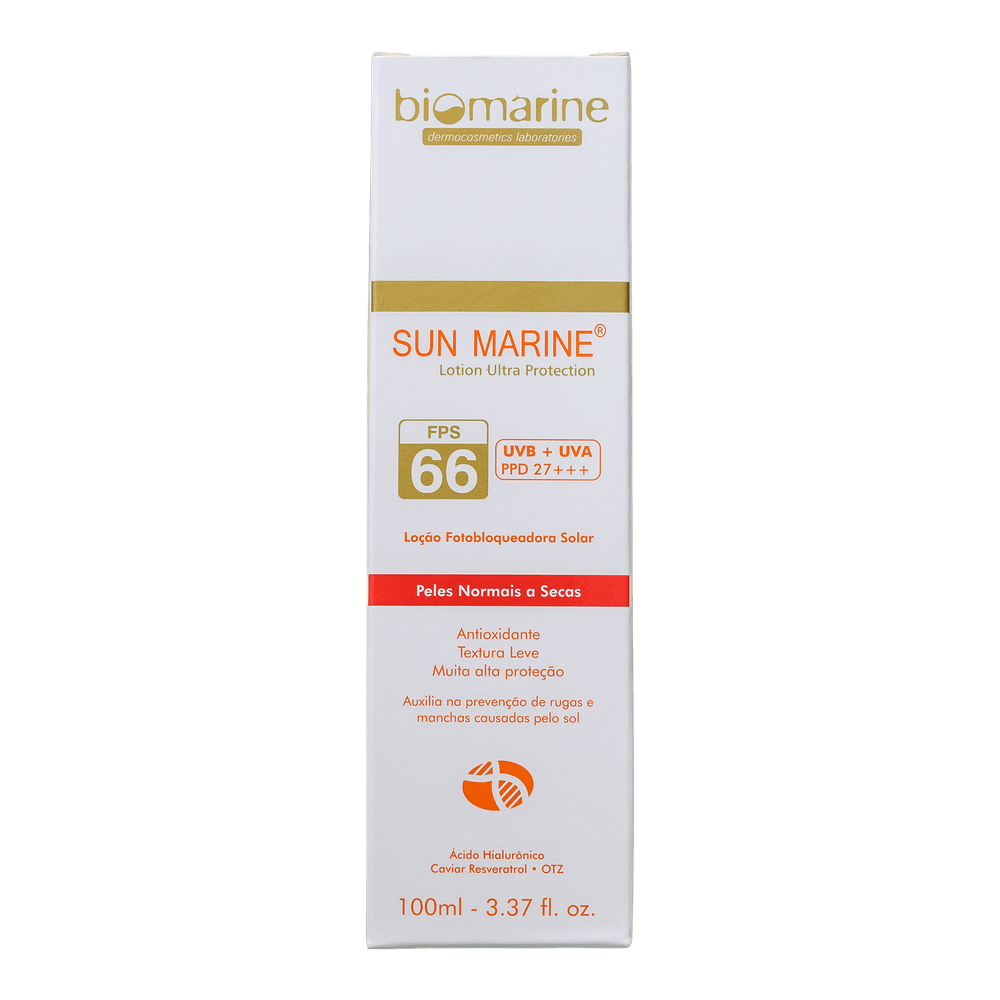 Protetor Solar Facial Antienvelhecimento Sun Marine FPS 66  100ml