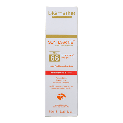 Protetor Solar Facial Antienvelhecimento Sun Marine FPS 66  100ml
