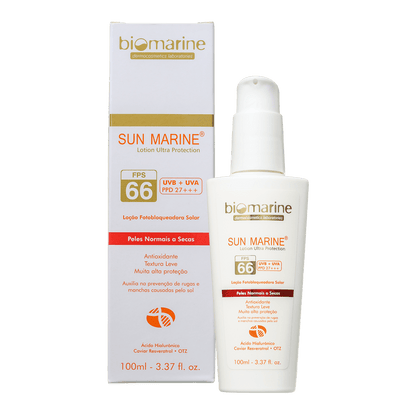 Protetor Solar Facial Antienvelhecimento Sun Marine FPS 66  100ml