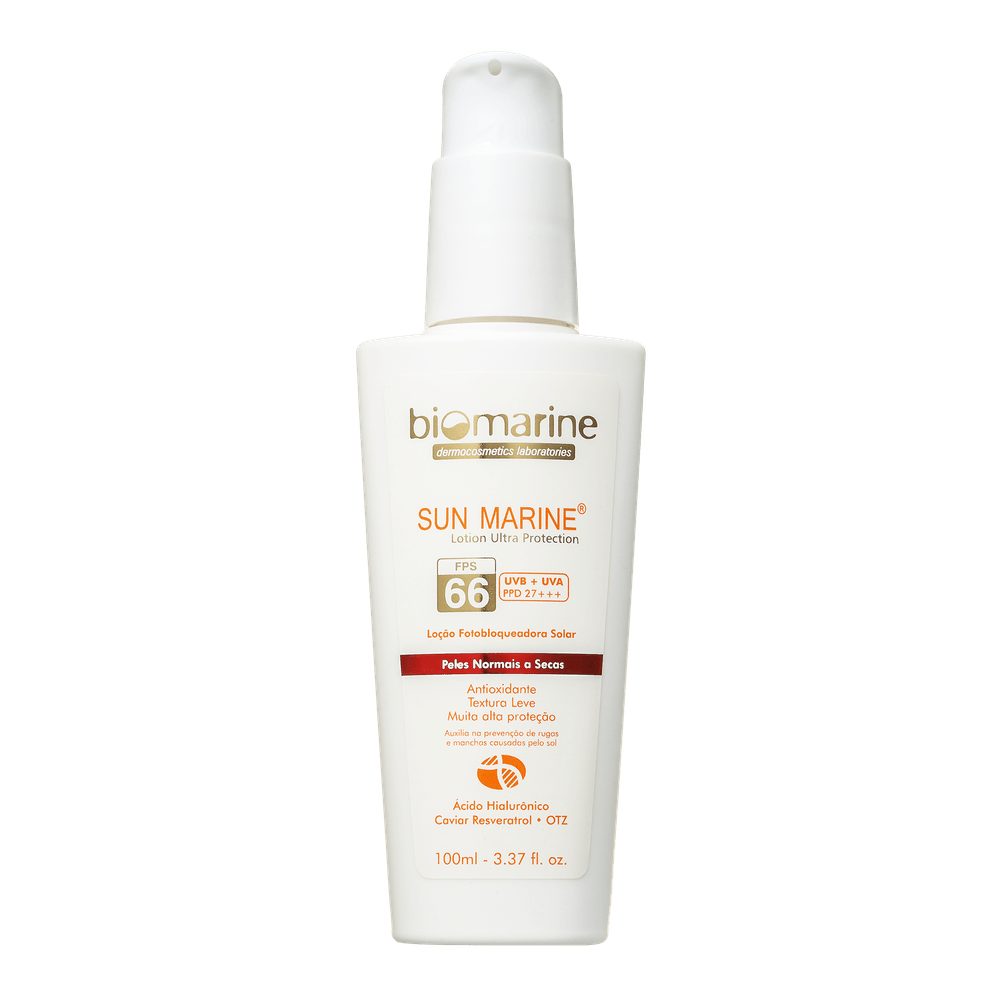 Protetor Solar Facial Antienvelhecimento Sun Marine FPS 66  100ml
