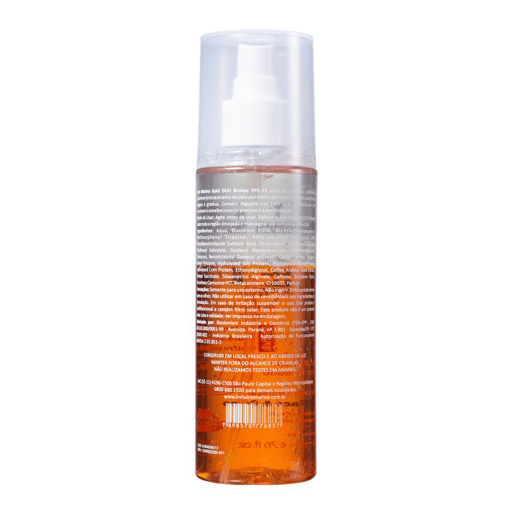 Bronzeador Bifásico Sun Marine Duo Bronze FPS 15 200g