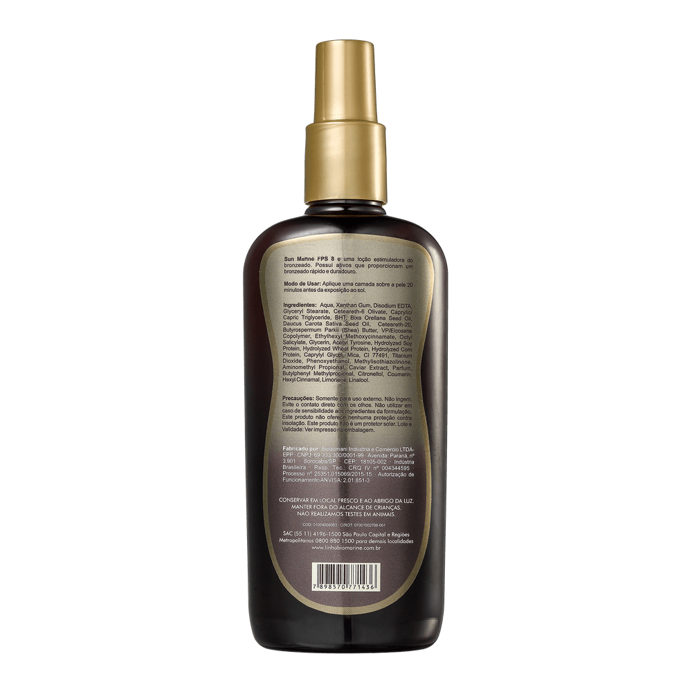 Estimulador de Bronzeado Corporal Sun Marine FPS 8 240ml