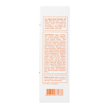 Protetor Solar Facial Controlador de Oleosidade Sun Marine FPS 40 50g