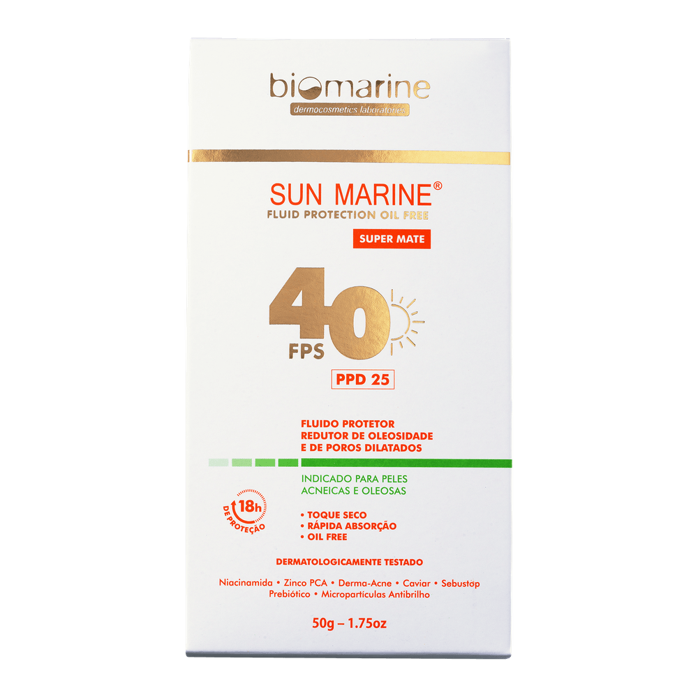 Protetor Solar Facial Controlador de Oleosidade Sun Marine FPS 40 50g