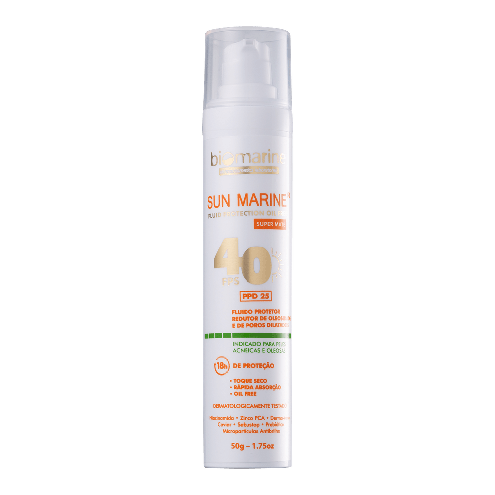 Protetor Solar Facial Controlador de Oleosidade Sun Marine FPS 40 50g