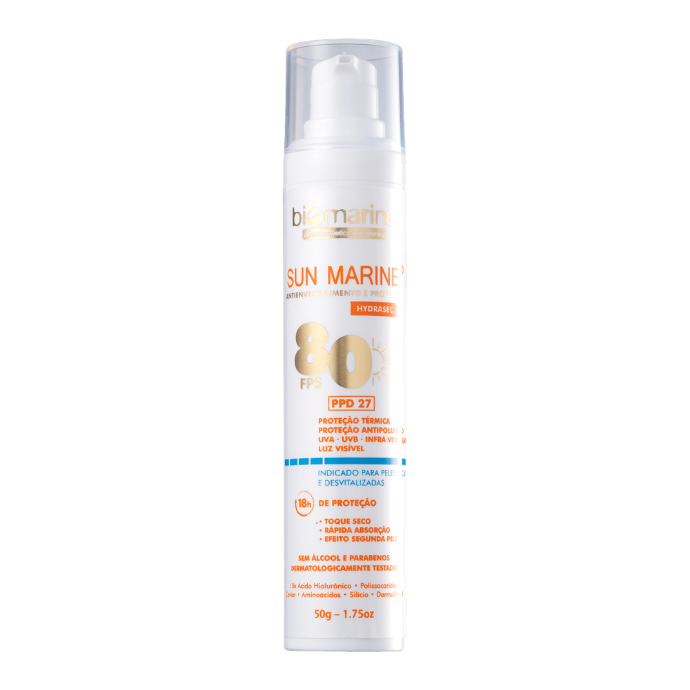 Protetor Solar Facial Sun Marine FPS 80 50g