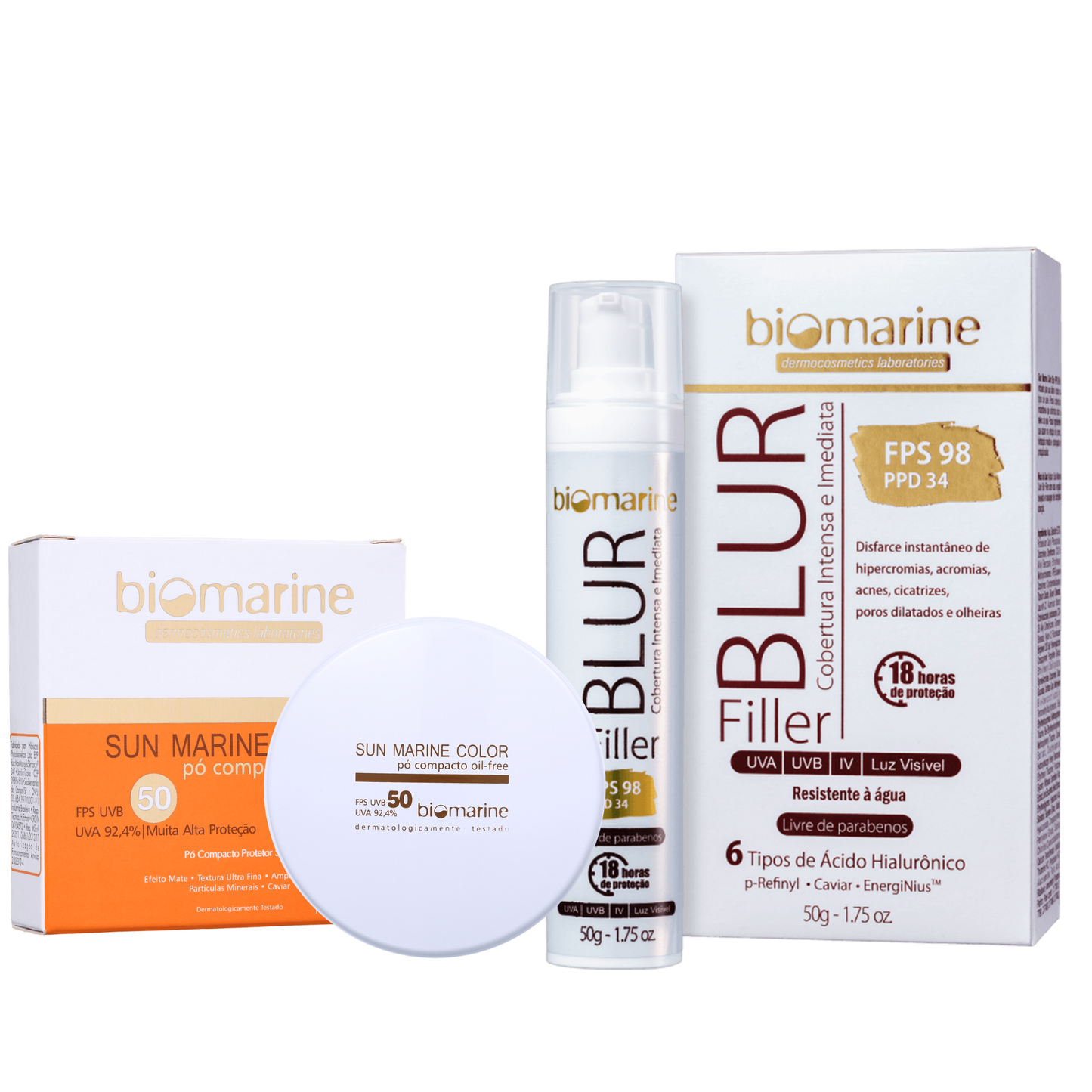 Combo Verão – Proteção Solar com Cor FPS 98 + Pó Compacto Color FPS 50