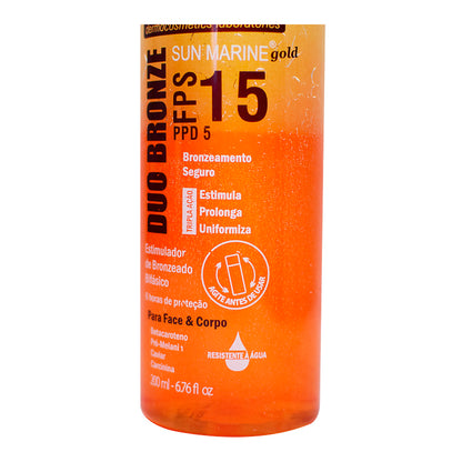 Bronzeador Bifásico Sun Marine Duo Bronze FPS 15 200g
